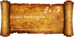 Csákó Henrietta névjegykártya