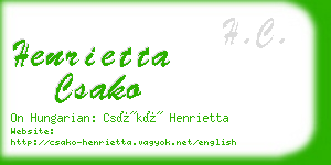 henrietta csako business card